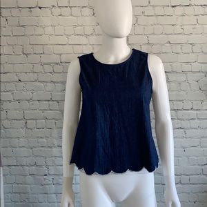 Crescent Denim Sleeveless Top Extra Small